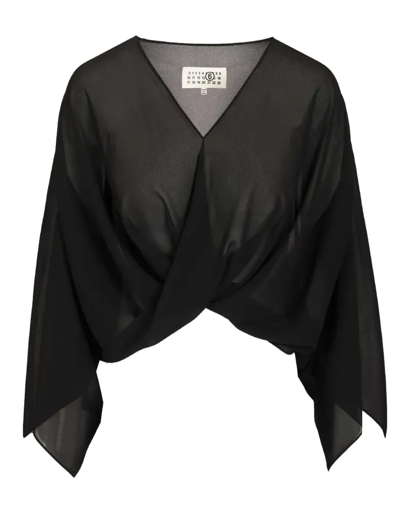 Maison Margiela draped V-neck top - Schwarz Schwarz