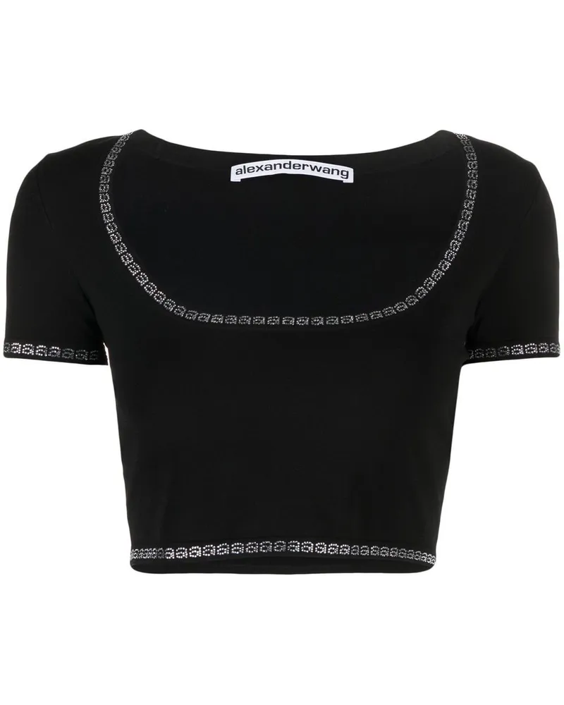 Alexander Wang T-Shirt mit U-Ausschnitt - Schwarz Schwarz