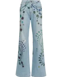 John Richmond Wide-Leg-Jeans mit hohem Bund Blau