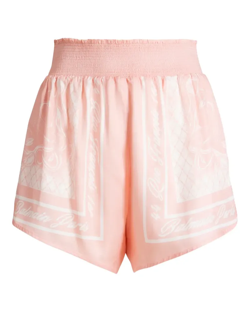 Balmain printed foulard pyjama shorts - Rosa Rosa
