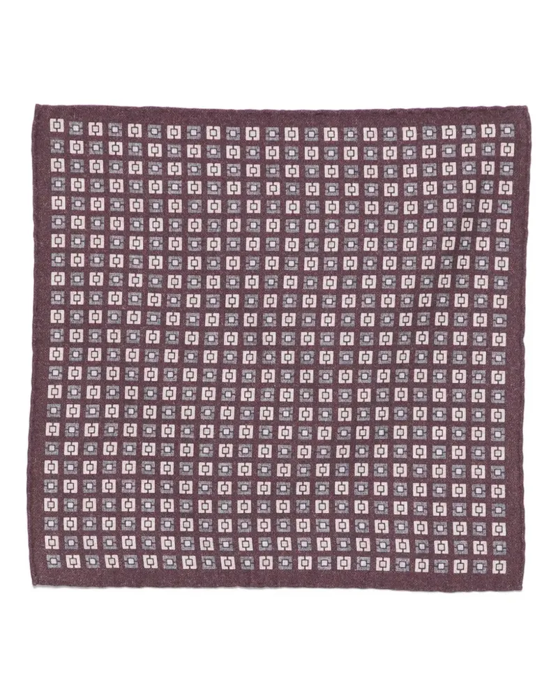 Eleventy Geometrisch gemustertes Einstecktuch - Rot Rot
