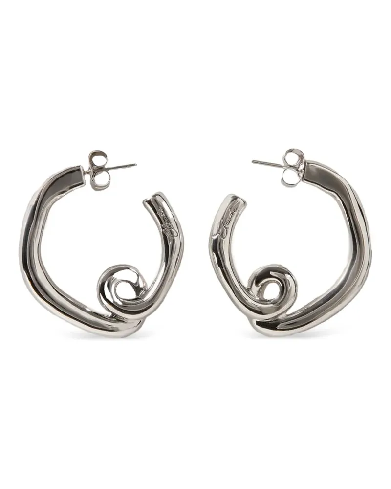 Claudie Pierlot Creolen mit abstraktem Print - Silber Silber