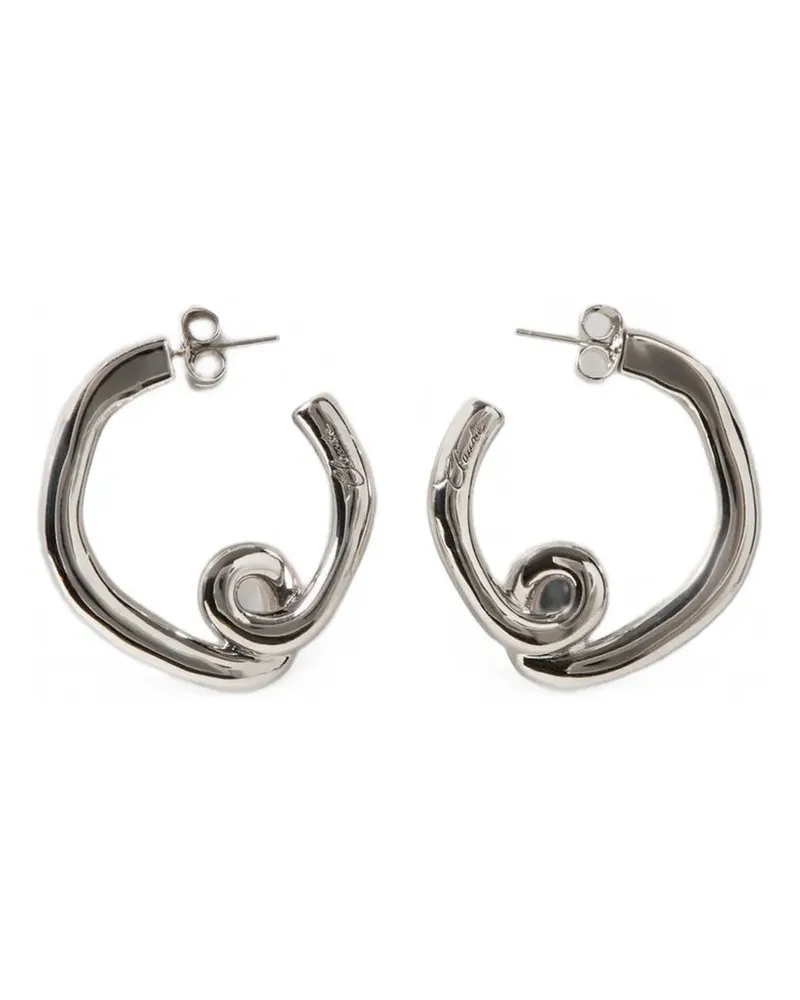 Claudie Pierlot Creolen mit abstraktem Print - Silber Silber
