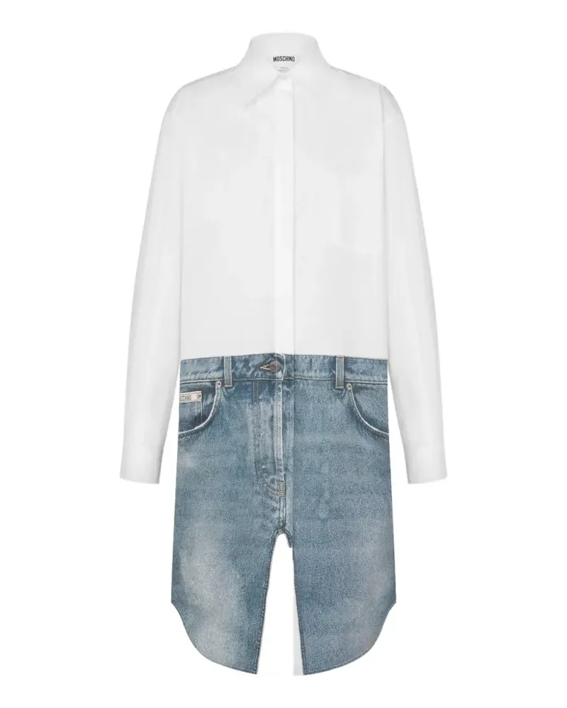 Moschino shirt-collar mini dress - Weiß Weiß