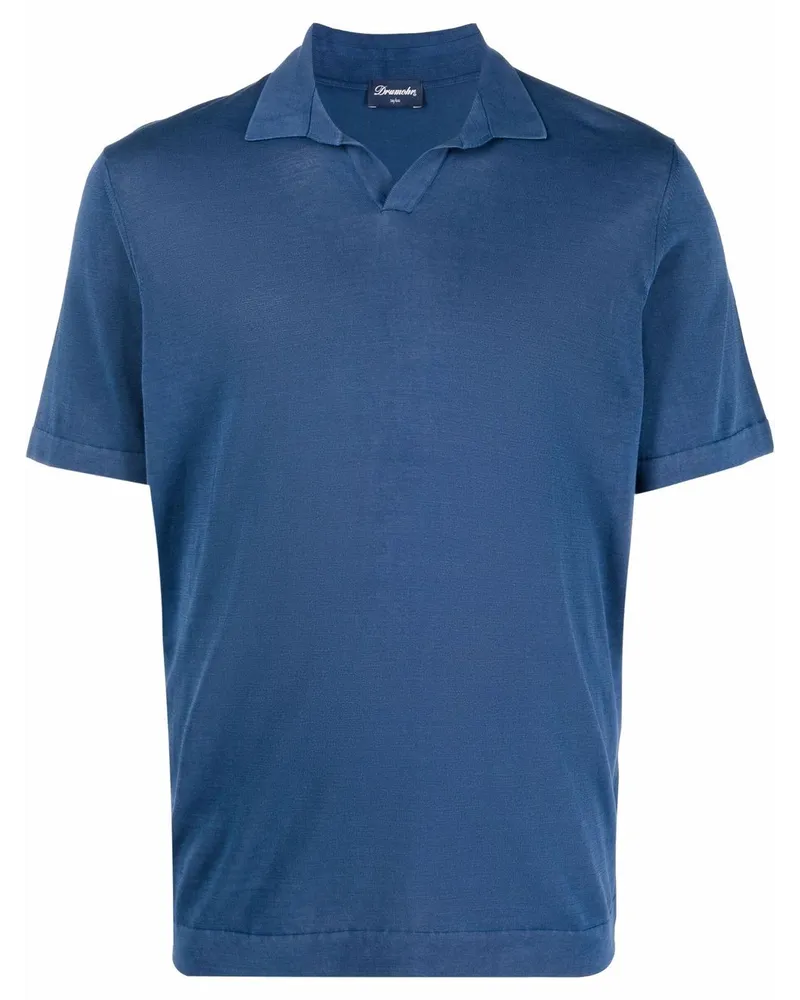 Drumohr  Kurzärmeliges Poloshirt Blau