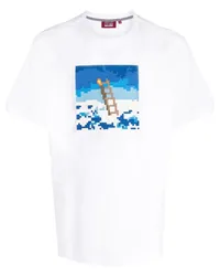 Mostly Heard Rarely Seen T-Shirt mit "Highest up Here"-Print Weiß