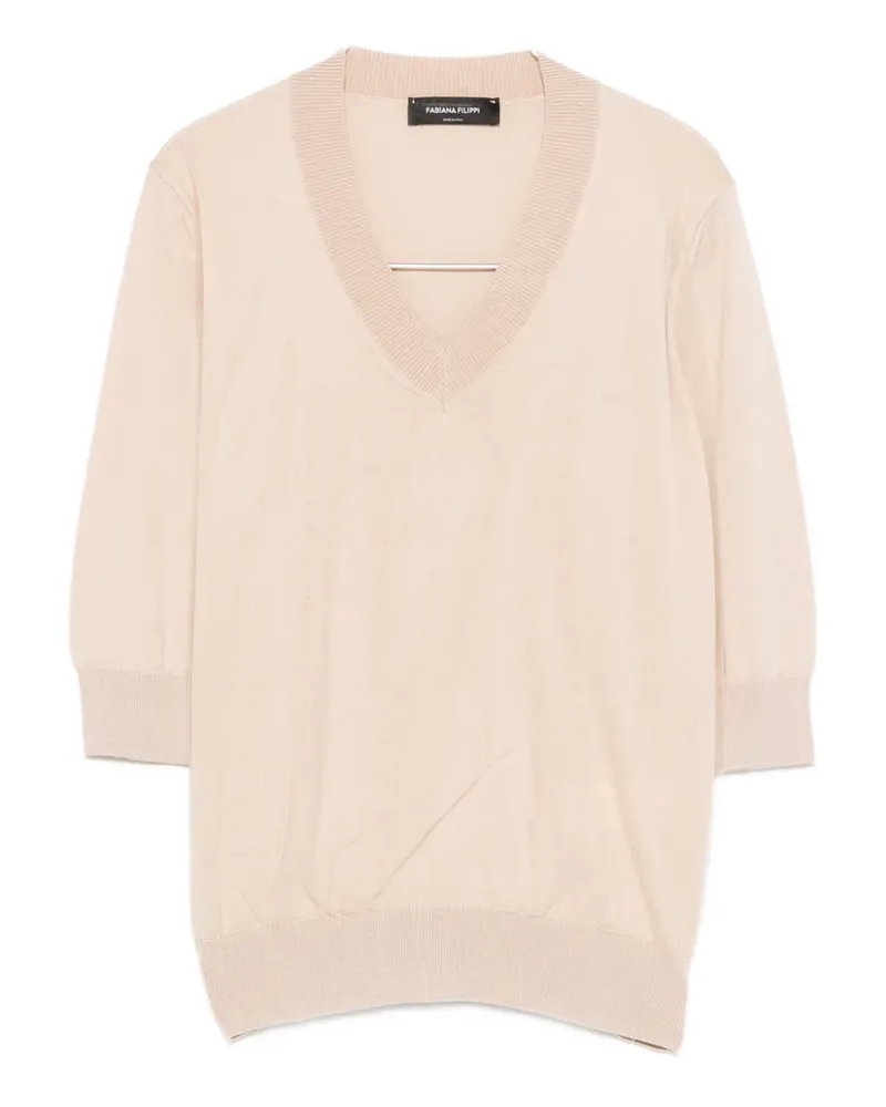 Fabiana Filippi Pullover mit V-Ausschnitt - Nude Nude