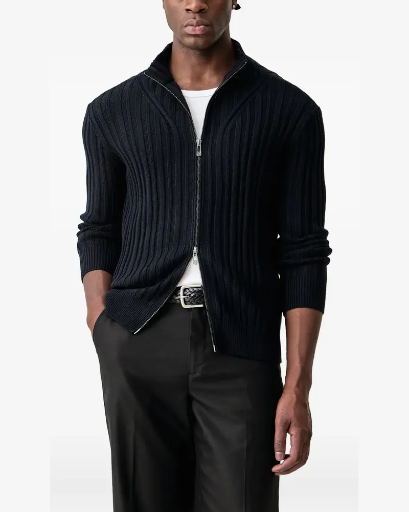 Armani Exchange Gerippter Cardigan mit Reißverschluss - Blau Blau