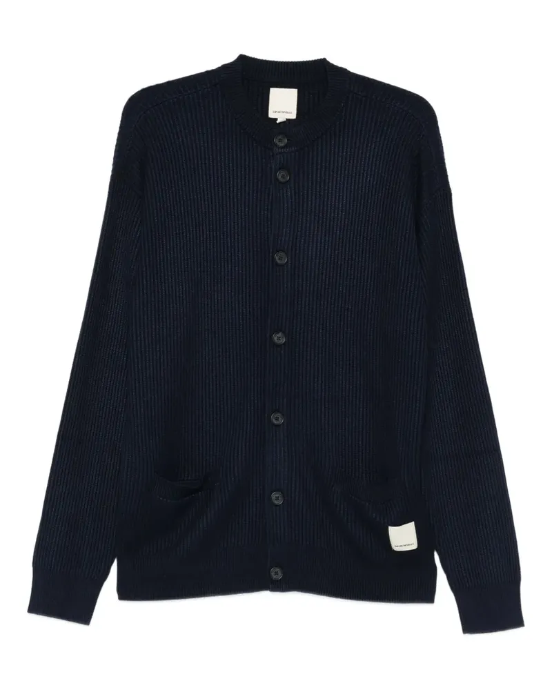 Emporio Armani Gerippter Cardigan - Blau Blau