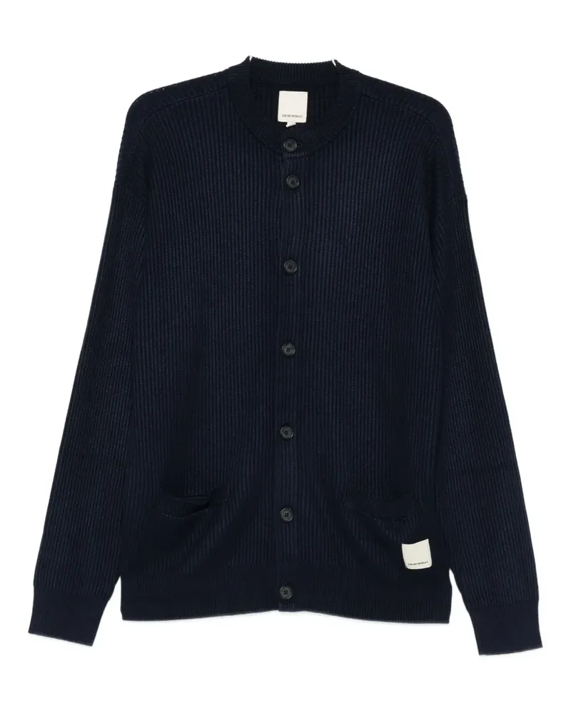 Emporio Armani Gerippter Cardigan - Blau Blau