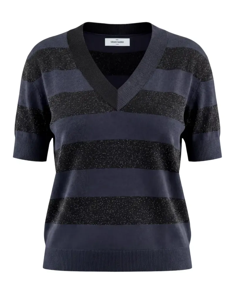 Gran Sasso glitter-effect striped top - Blau Blau