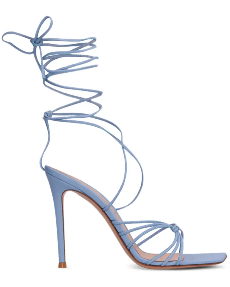Gianvito Rossi 100mm Sylvie tie-fastening sandals - Blau Blau