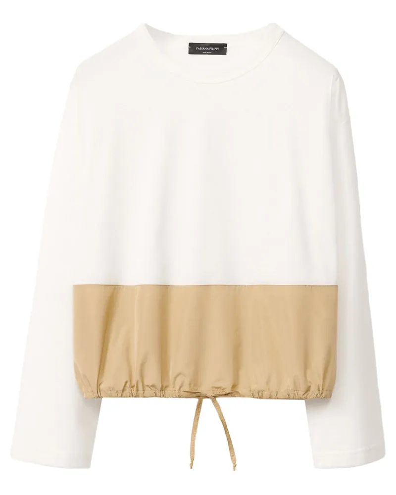 Fabiana Filippi T-Shirt in Colour-Block-Optik - Weiß Weiß
