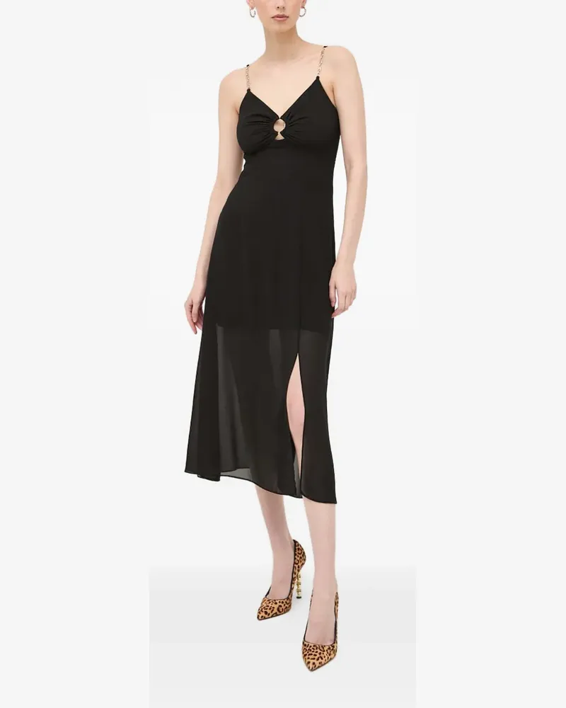 Morgan chain-strap split midi dress - Schwarz Schwarz
