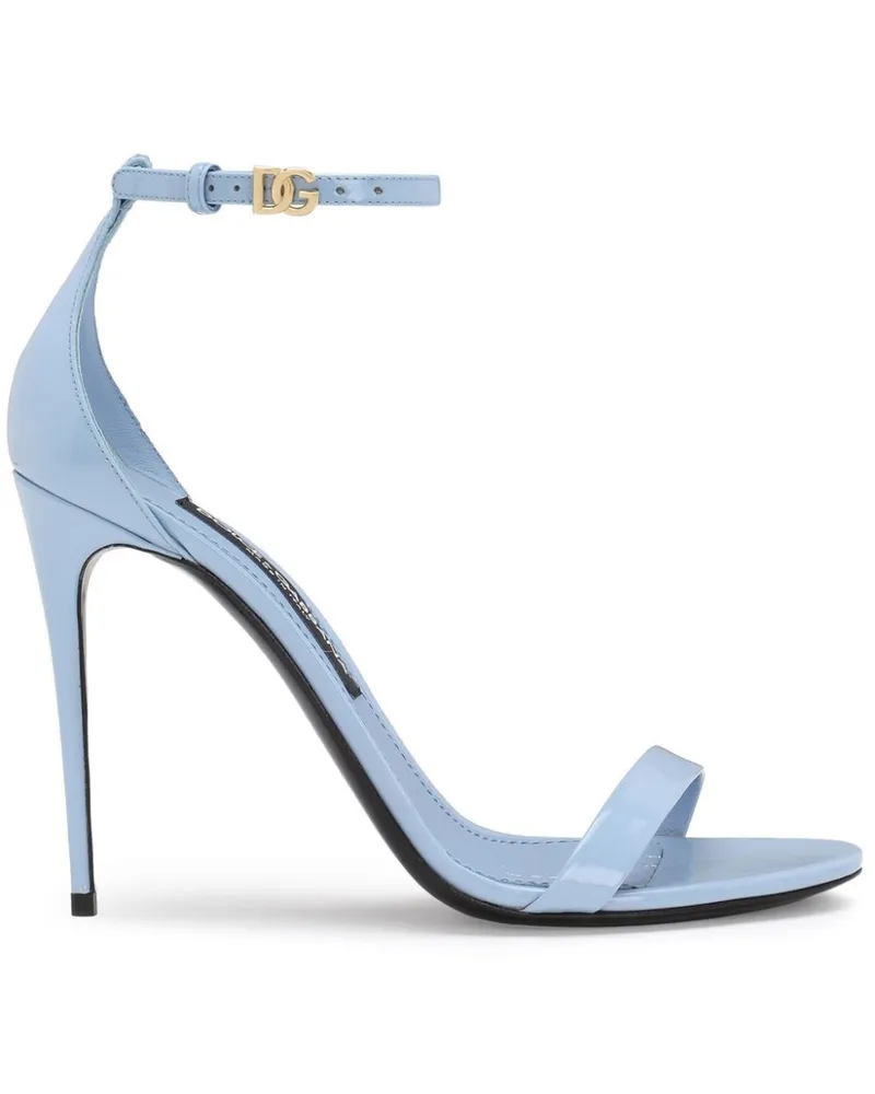Dolce & Gabbana Sandalen mit Glanzoptik 105mm - Blau Blau
