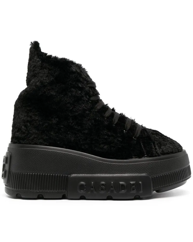 Casadei Nexus Sneakers aus Fleece-Textur Schwarz