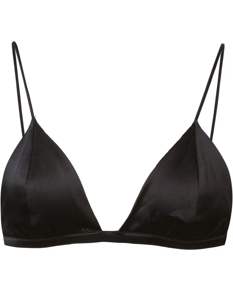 Fleur Du Mal Luxe' Triangel-BH aus Seide - Schwarz Schwarz