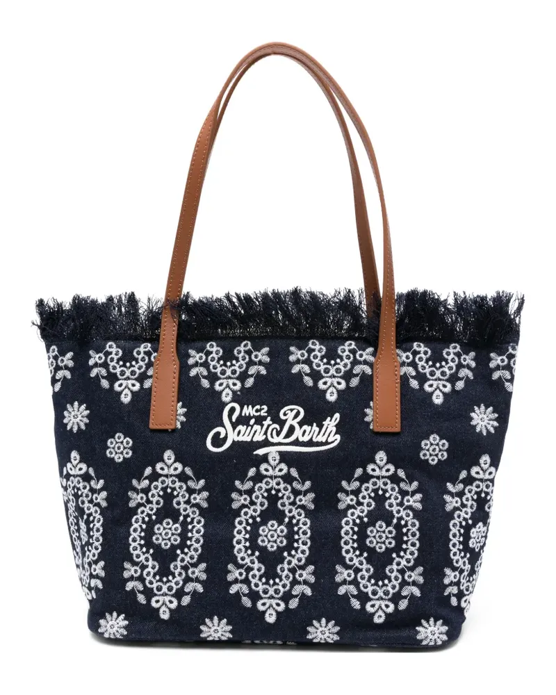MC2 Saint Barth City fringed floral tote bag - Blau Blau