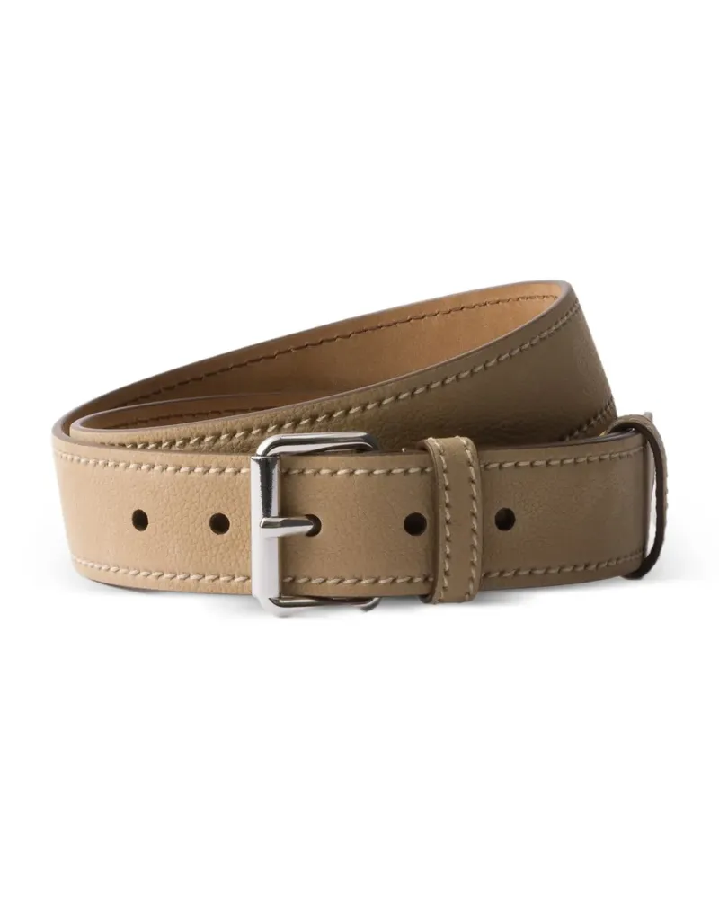 Prada nubuck leather belt - Nude Nude