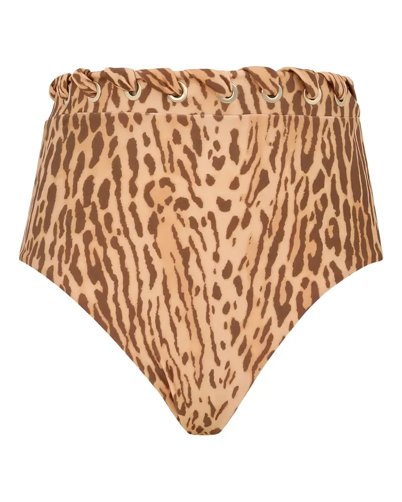 Zimmermann Cascadian Bikinihöschen mit Leoparden-Print - Braun Braun