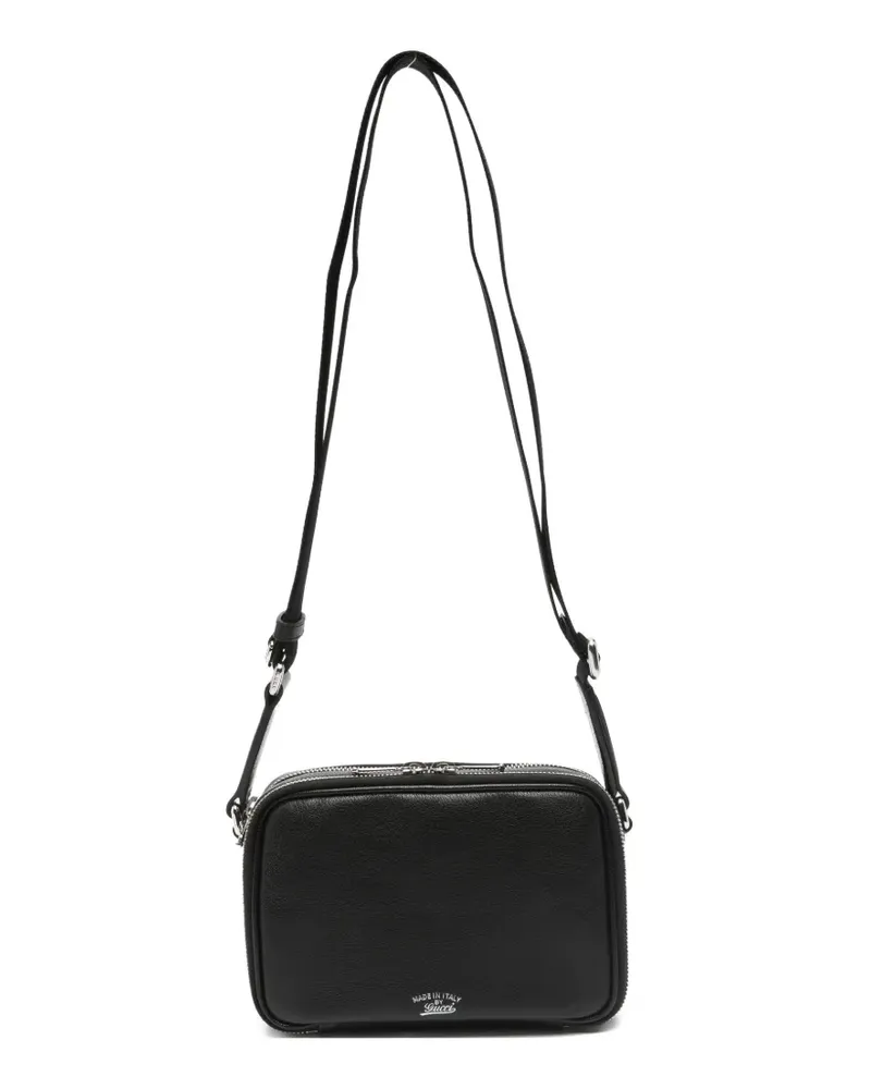 Gucci Lira pebbled leather messenger bag - Schwarz Schwarz