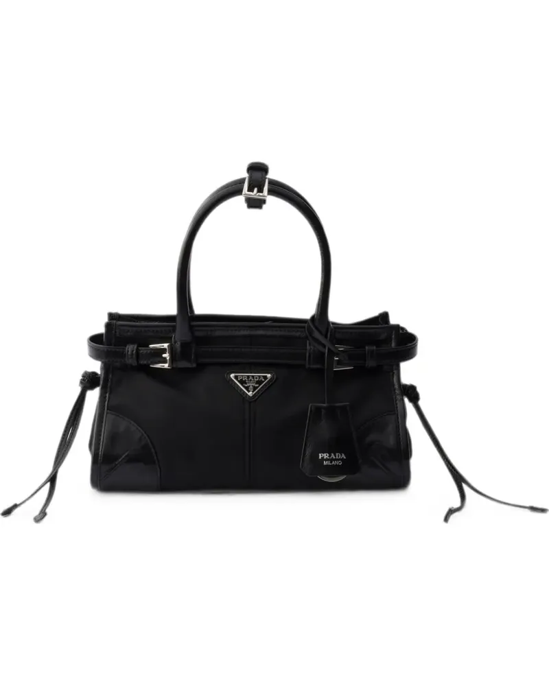 Prada Kleine Bonnie Handtasche aus Re-Nylon und Leder - Schwarz Schwarz