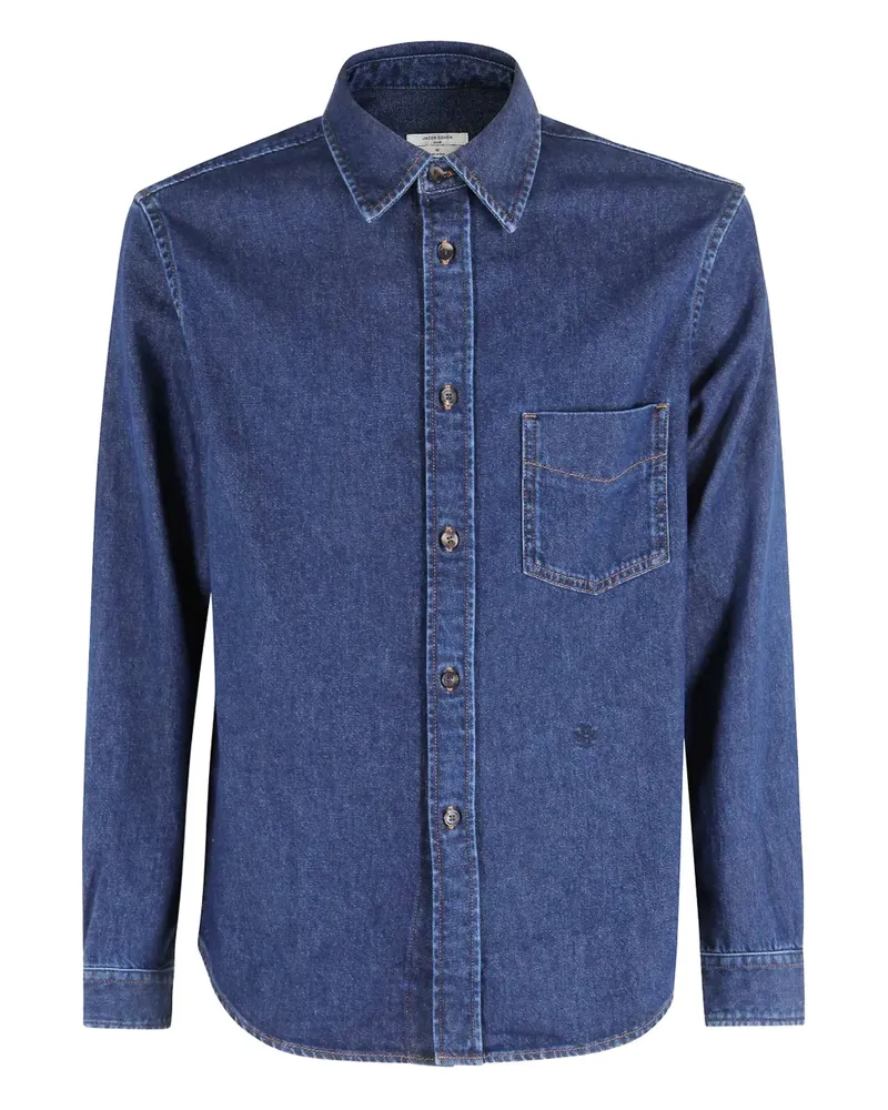 Jacob Cohën Langärmeliges Hemd mit Brusttasche - Blau Blau