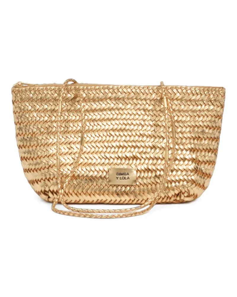 BIMBA Y LOLA Mittelgroße Tote Bag aus Leder - Gold Gold