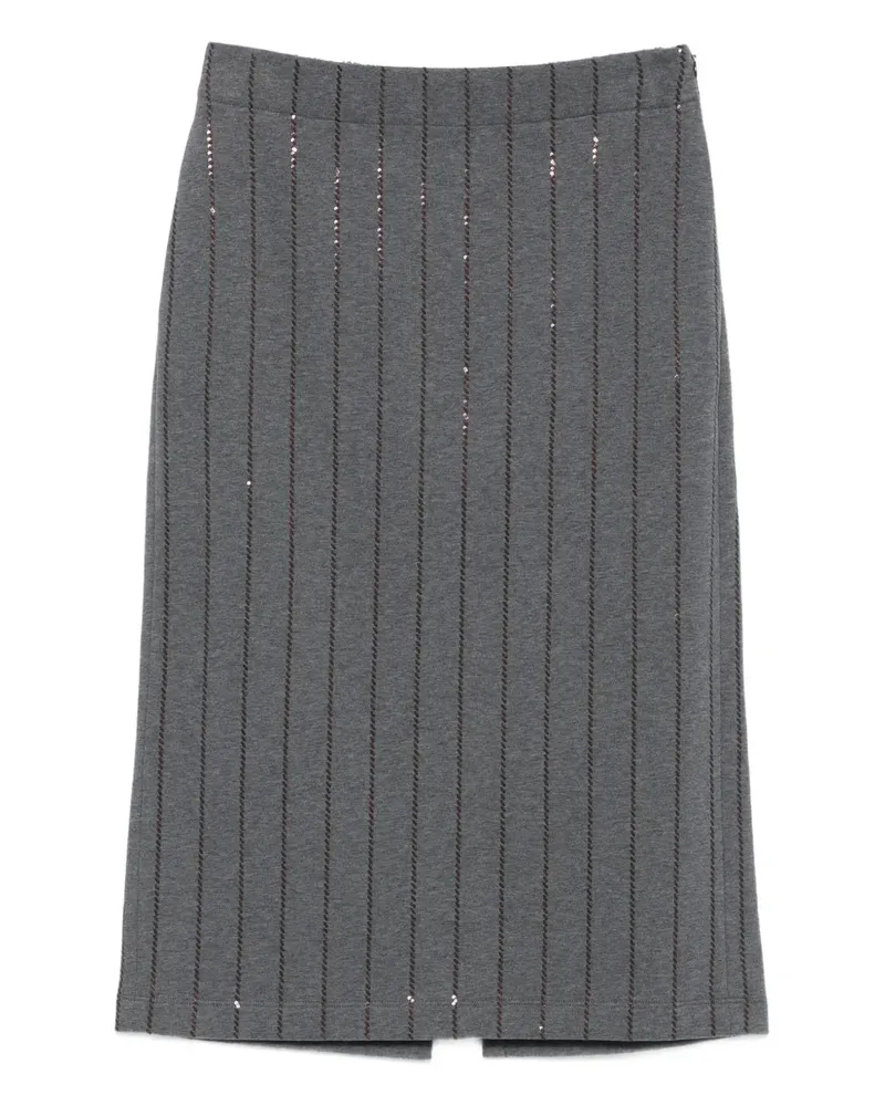 Brunello Cucinelli Verzierter Bleistiftrock - Grau Grau