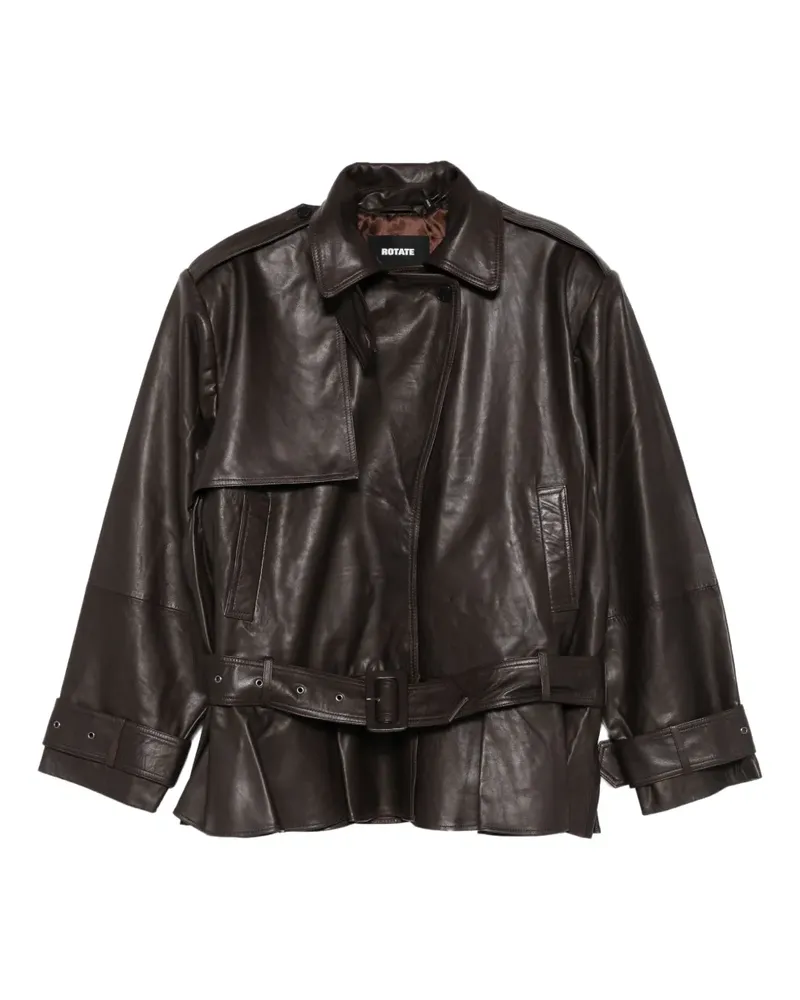 ROTATE Birger Christensen Klassische Lederjacke - Braun Braun