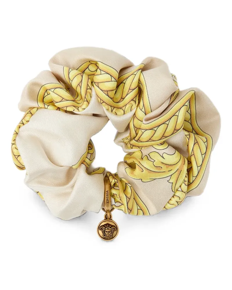 Versace Haargummi mit Barocco-Print und Medusa-Anhänger - Nude Nude