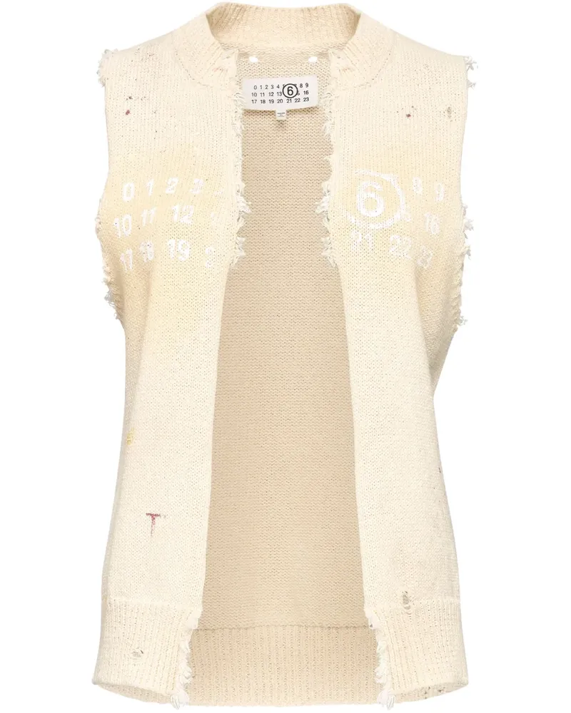 Maison Margiela Weste mit Signature Numbers-Motiv - Nude Nude