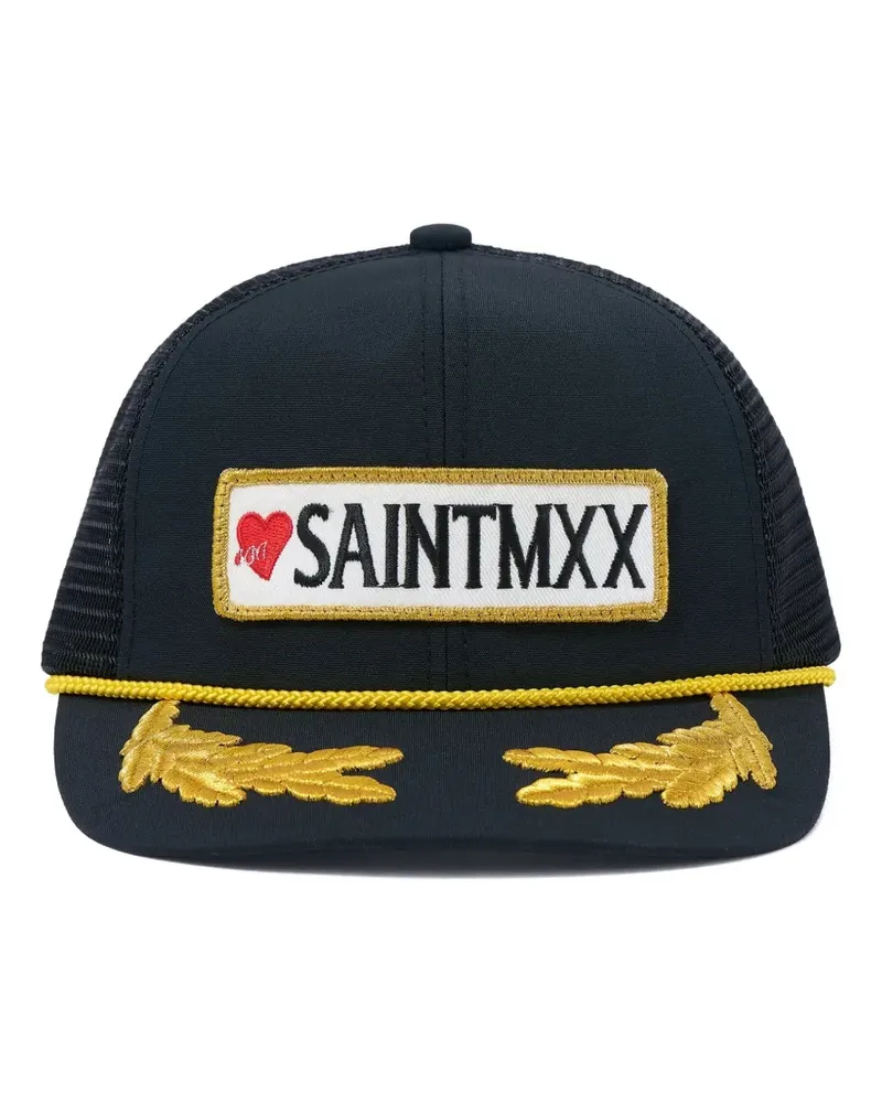 SAINT MXXXXXX Baseballkappe mit Logo-Applikation - Schwarz Schwarz