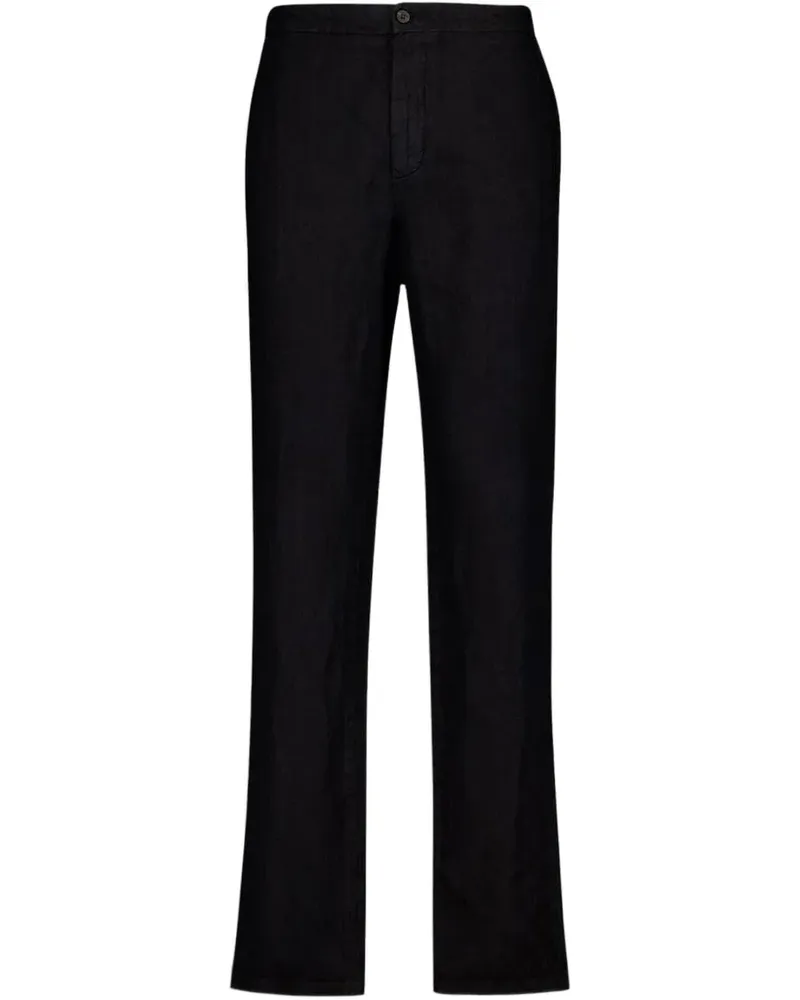 Boglioli Klassische Leinenhose - Schwarz Schwarz