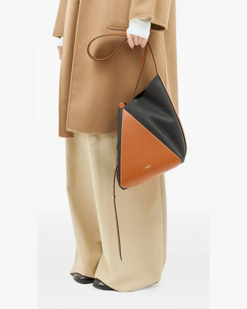 Max Mara Schultertasche mit Logo - Braun Braun
