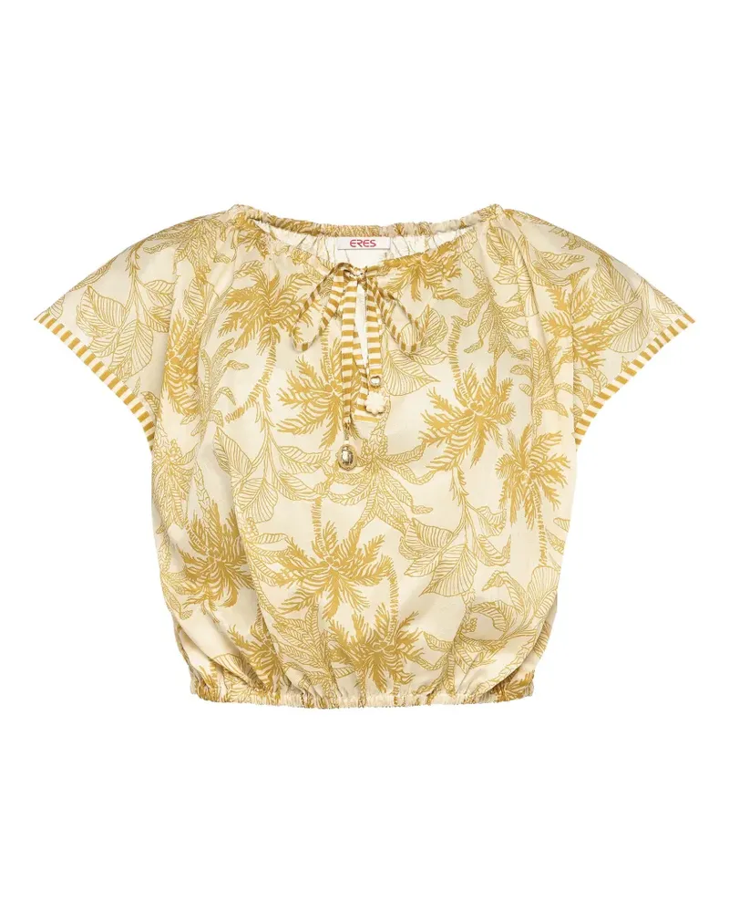 Eres Cropped-Bluse mit Kroko-Effekt - Nude Nude