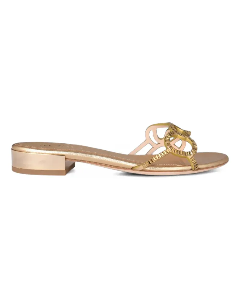 Rodo crystal-embellished cutout flat sandals - Gold Gold