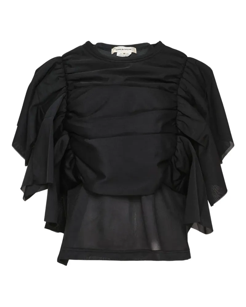 Comme des Garçons Gerafftes T-Shirt im Layering-Look - Schwarz Schwarz