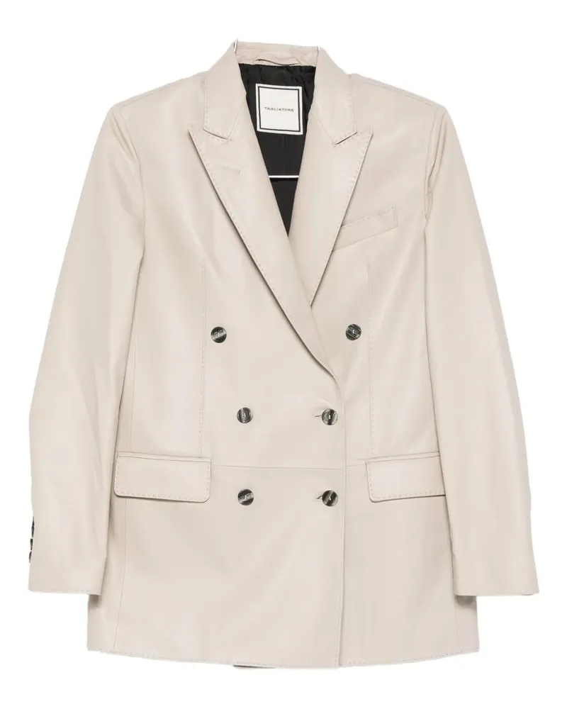 Tagliatore double-breasted leather jacket - Nude Nude