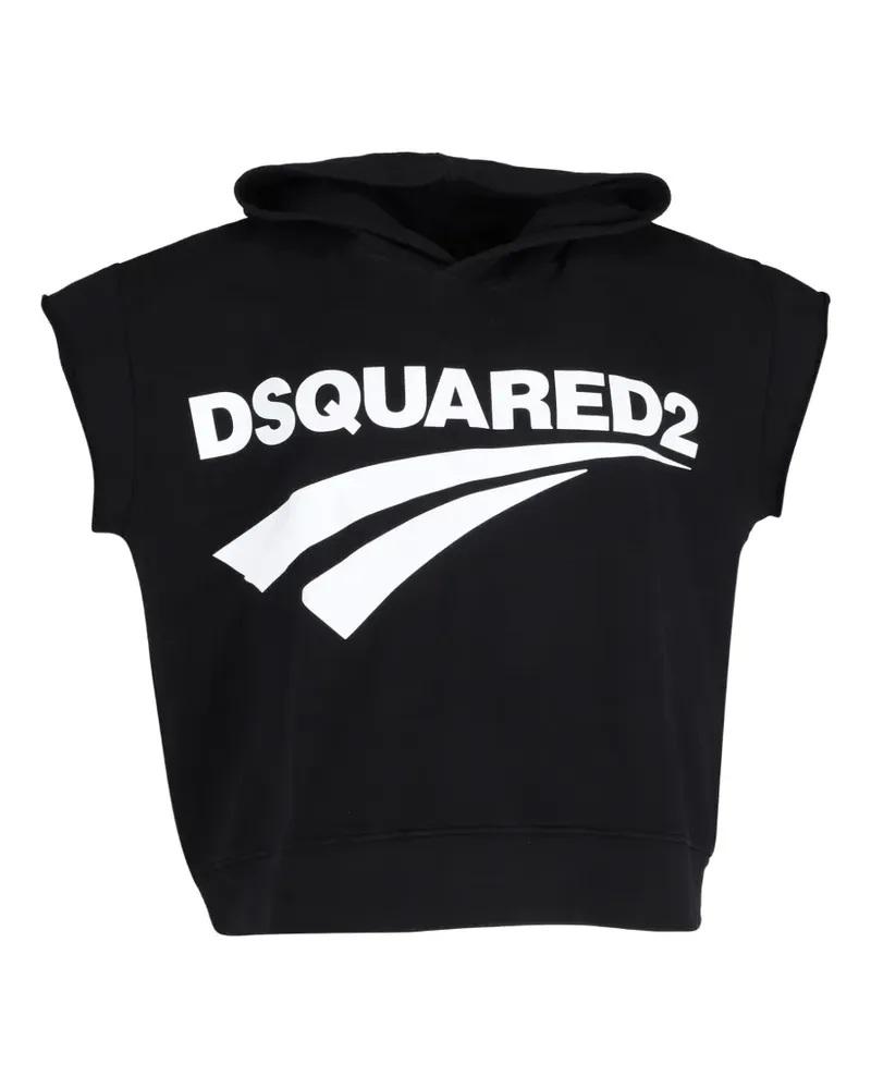 Dsquared2 sleeveless logo hoodie - Schwarz Schwarz
