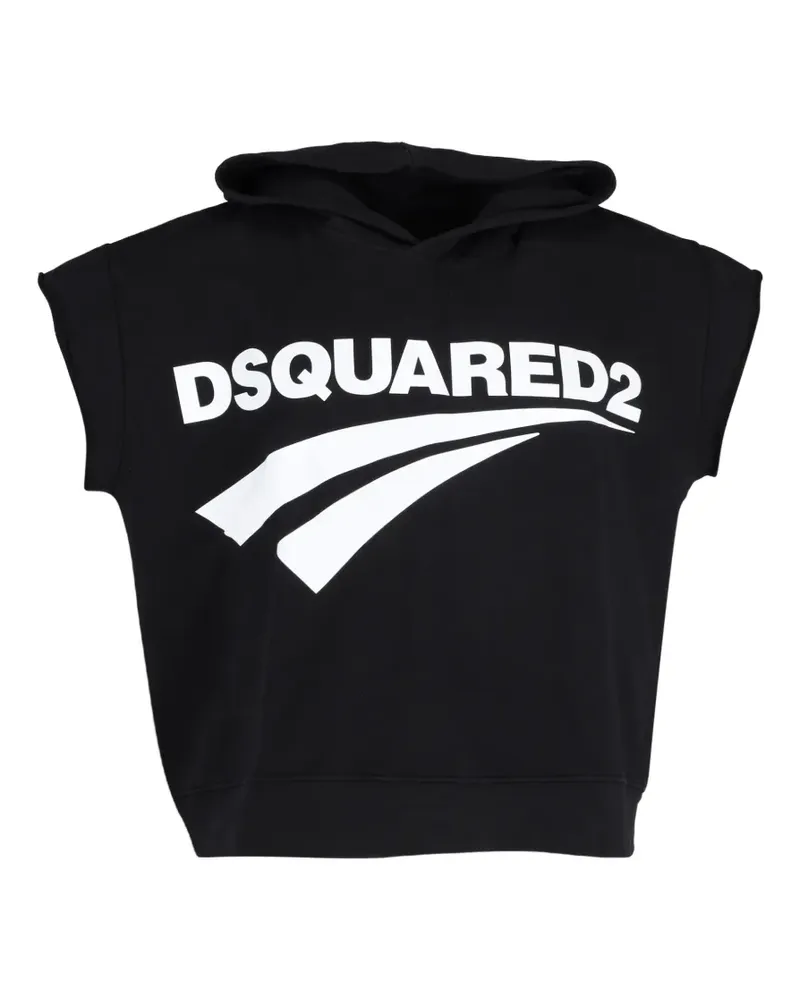 Dsquared2 sleeveless logo hoodie - Schwarz Schwarz