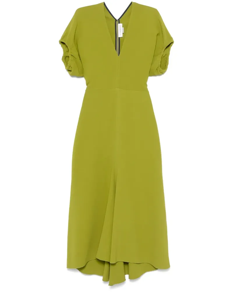 Victoria Beckham Mittellanges Kreppkleid - Grün Grün