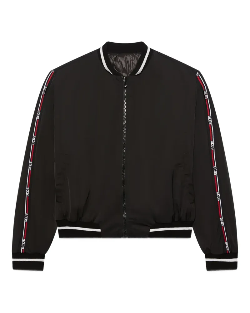 GCDS zip-up logo-stripe jacket - Schwarz Schwarz