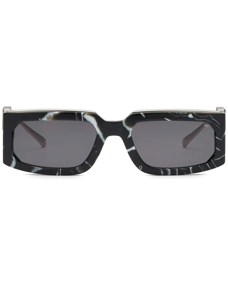 Philipp Plein Eckige Rose Venus Sonnenbrille - Schwarz Schwarz