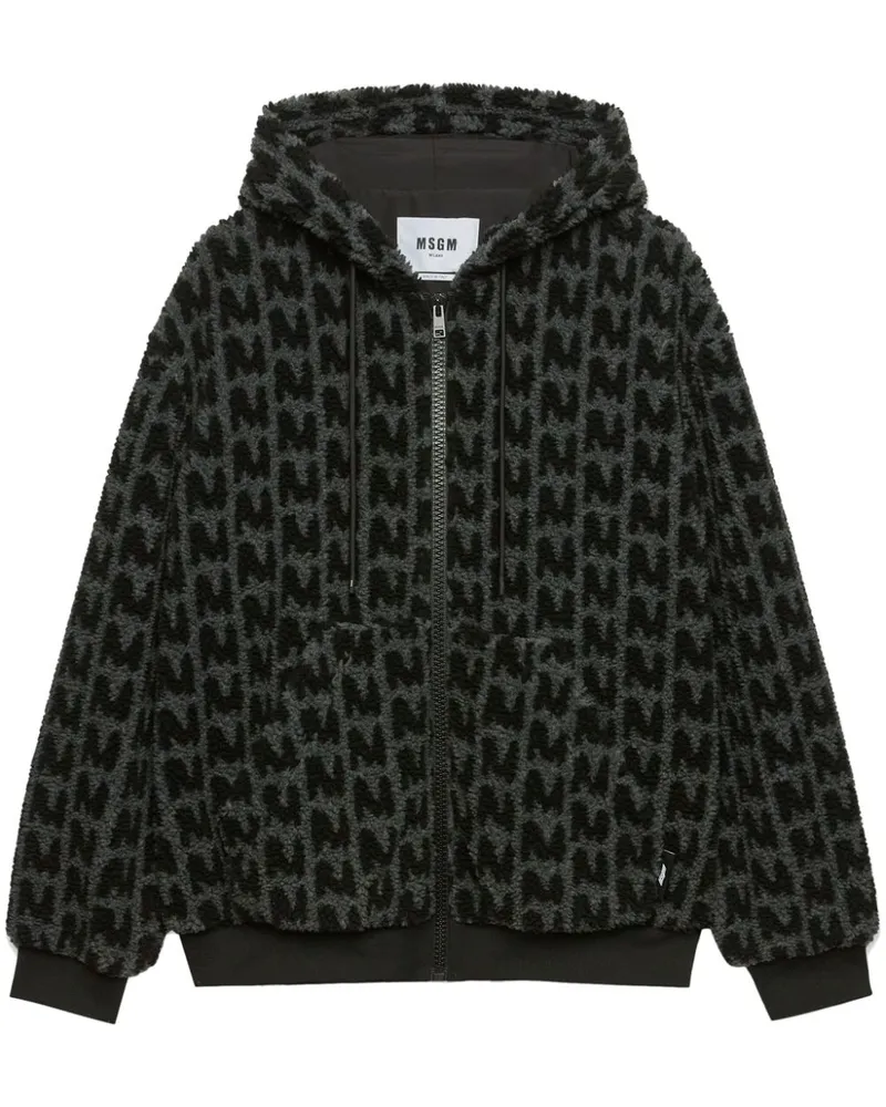 MSGM Kapuzenjacke mit Frottee-Finish - Grau Grau