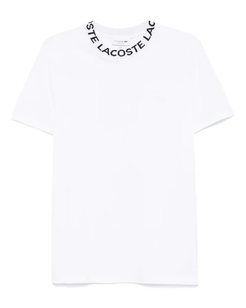 Lacoste Piqué-T-Shirt mit Jacquard-Logo - Weiß Weiß