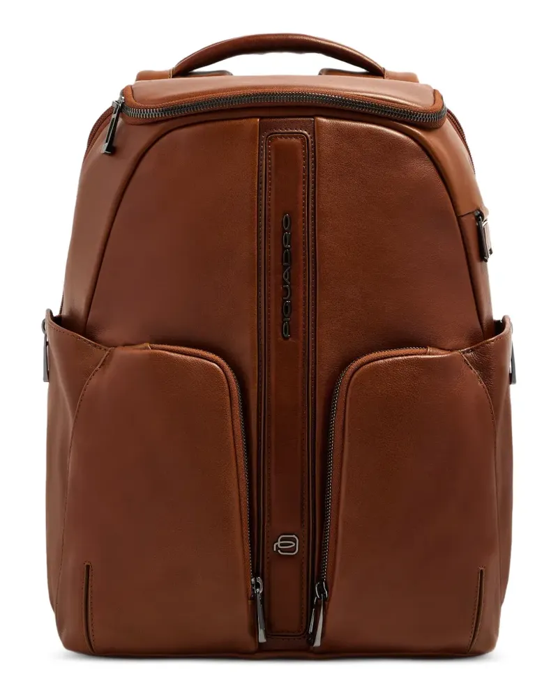 Piquadro Rucksack mit Logo-Schild - Braun Braun
