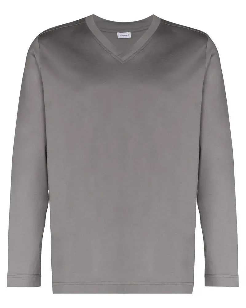 Zimmerli Klassisches Langarmshirt - Grau Grau