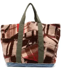 Greg Lauren Gesteppter Shopper im Patchwork-Look Mehrfarbig