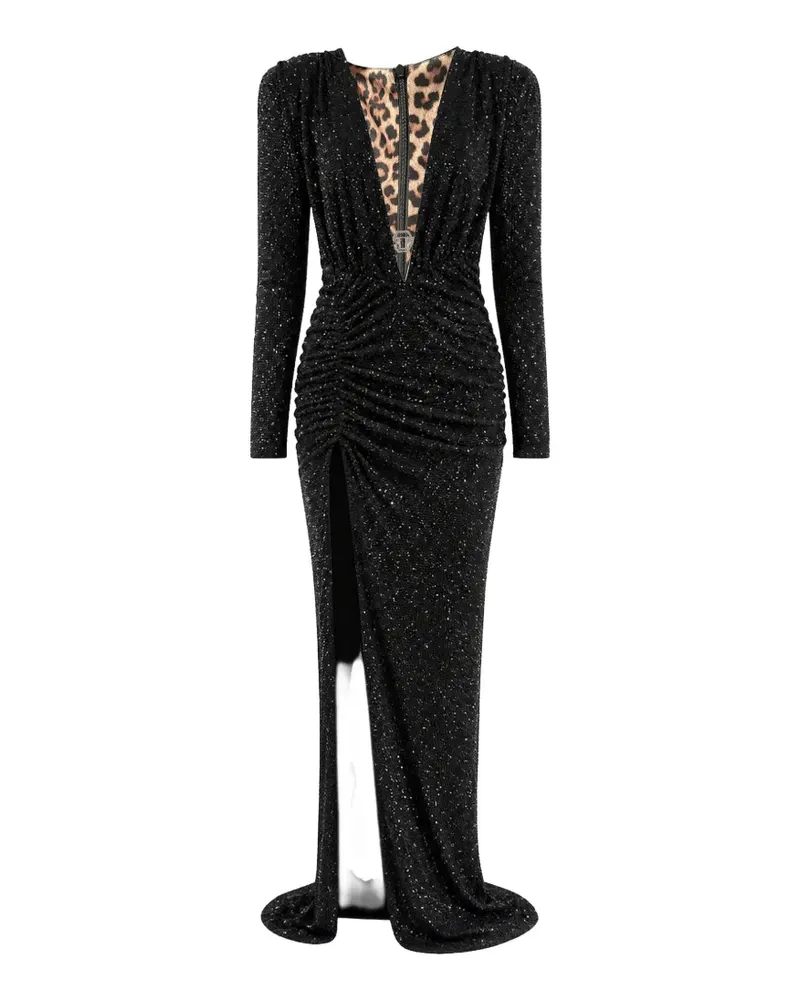 Philipp Plein long dress all-over strass - Schwarz Schwarz